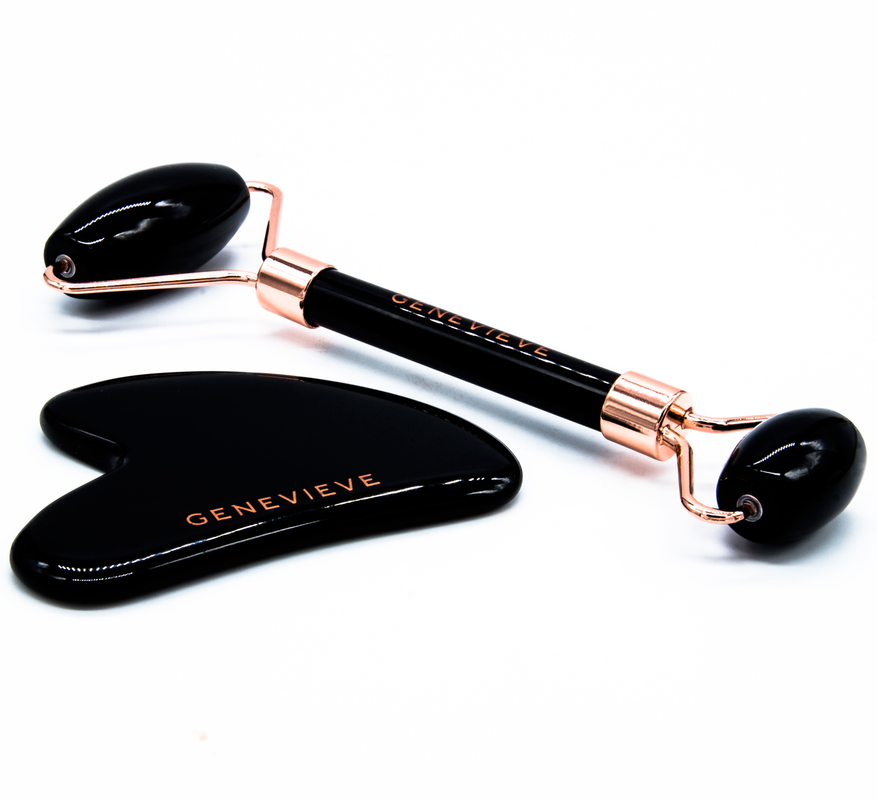 Genevieve-Roller-Black-Onyx Gua Sha & Beauty Roller Obsidian - Onyx