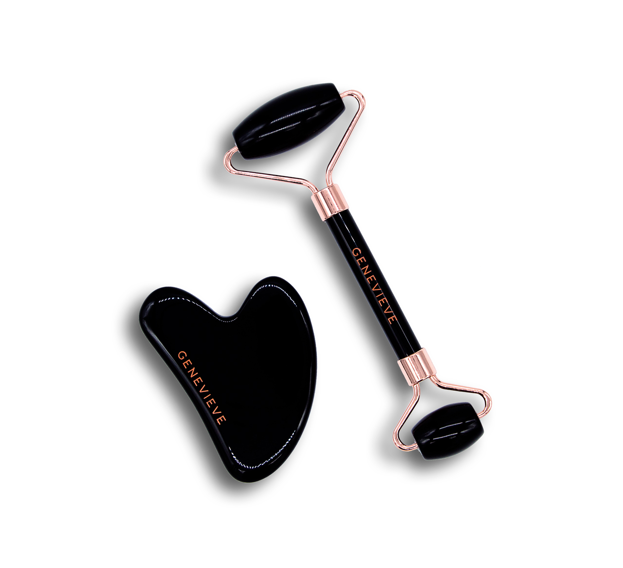 Genevieve-Roller-Black-Onyx Gua Sha & Beauty Roller Obsidian - Onyx
